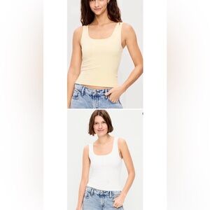 Old Navy Set of White Yellow Tank Tops